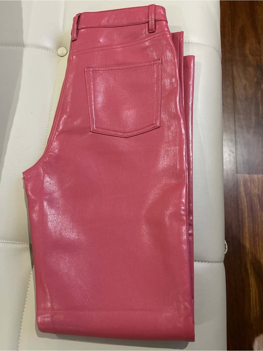 Wilfred Hot Pink Faux Leather  Pant
